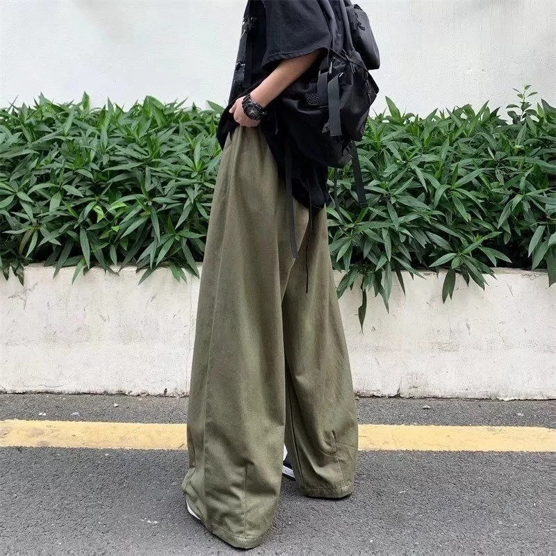 100% Cotton Baggy Pants Men Wide Leg Oversize Japenese Y2k Ankle-length Long Harem Trousers Casual Sport Old Money Vintage 250813
