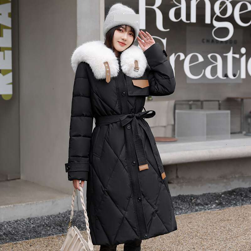 Warm Jacket Women Long Parka Coat New Winter Coats Slim Down Cotton Thick Jackets Fur Collar Outwear Parkas Female Clothes