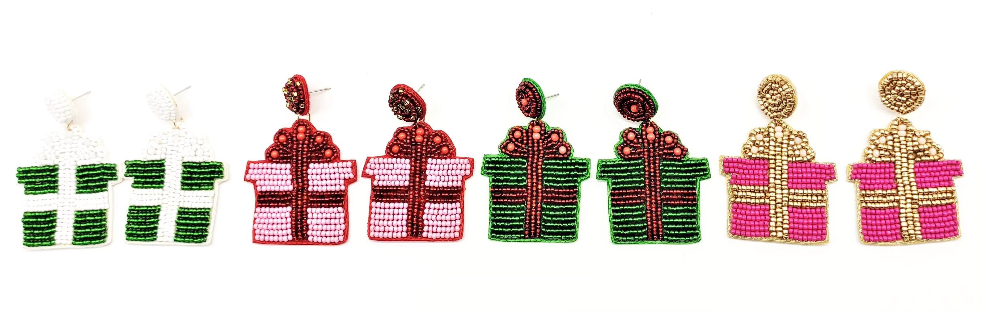 Creative Christmas Series Gold Cross-border Earrings Oil Drop Santa Claus Snowman Wedding