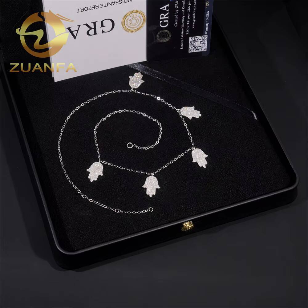 Fashion Jewelry Hasma Moissanite Men Women Sier Iced Out Pendant Hand Necklace