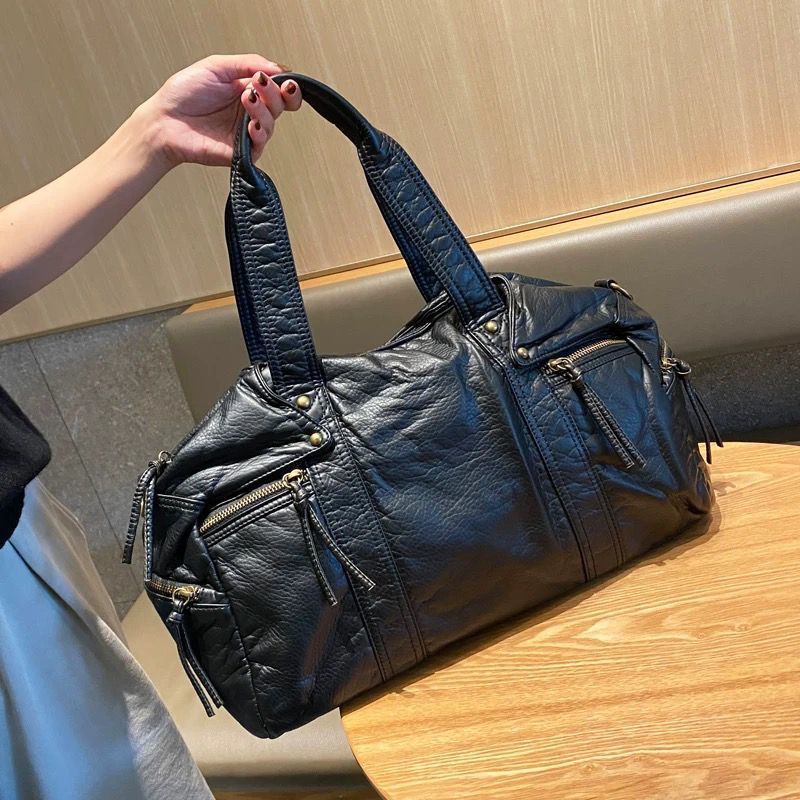 Designer Genuine Leather Soft Leather Vintage Elegant Single Shoulder Luxury Bag Crossbody Bag Tote Bag Niche Commuter Large Capacity Travel Single Sh