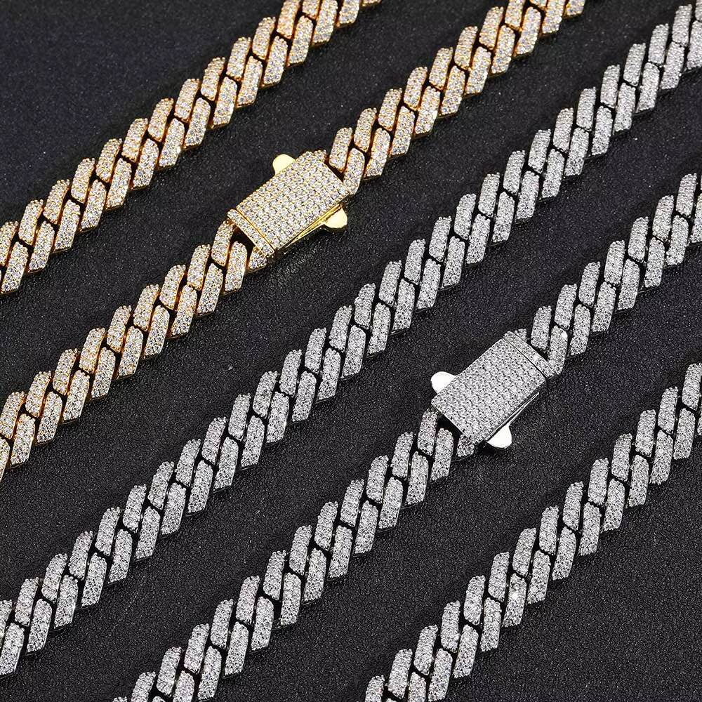 NUOYA Wholesale 6MM Gold Cuban Link Chain for Men Hip Hop Iced Out Diamond Cuban Necklace Women Fine Jewelry