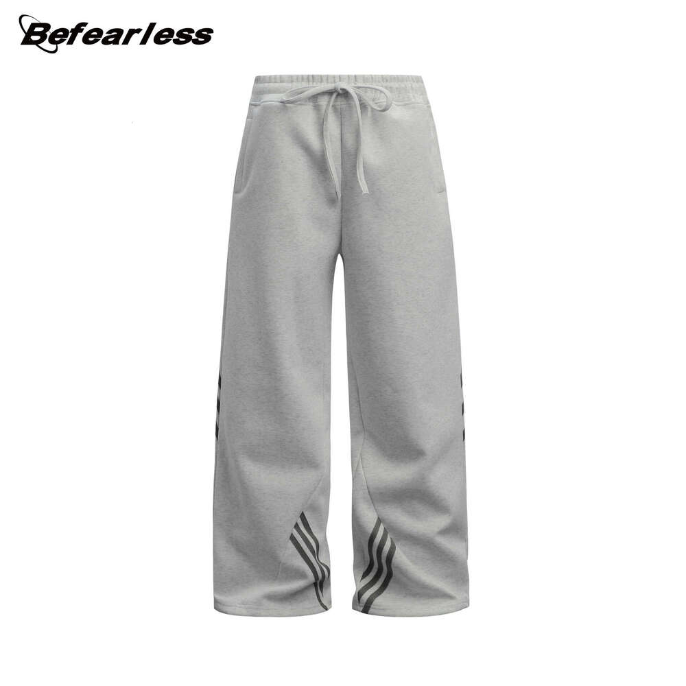 American Style Striped Cargo Unisex Trendy Brand Straight Wide-Leg Outdoor Sports Joggers Casual Floor-Length Pants B5