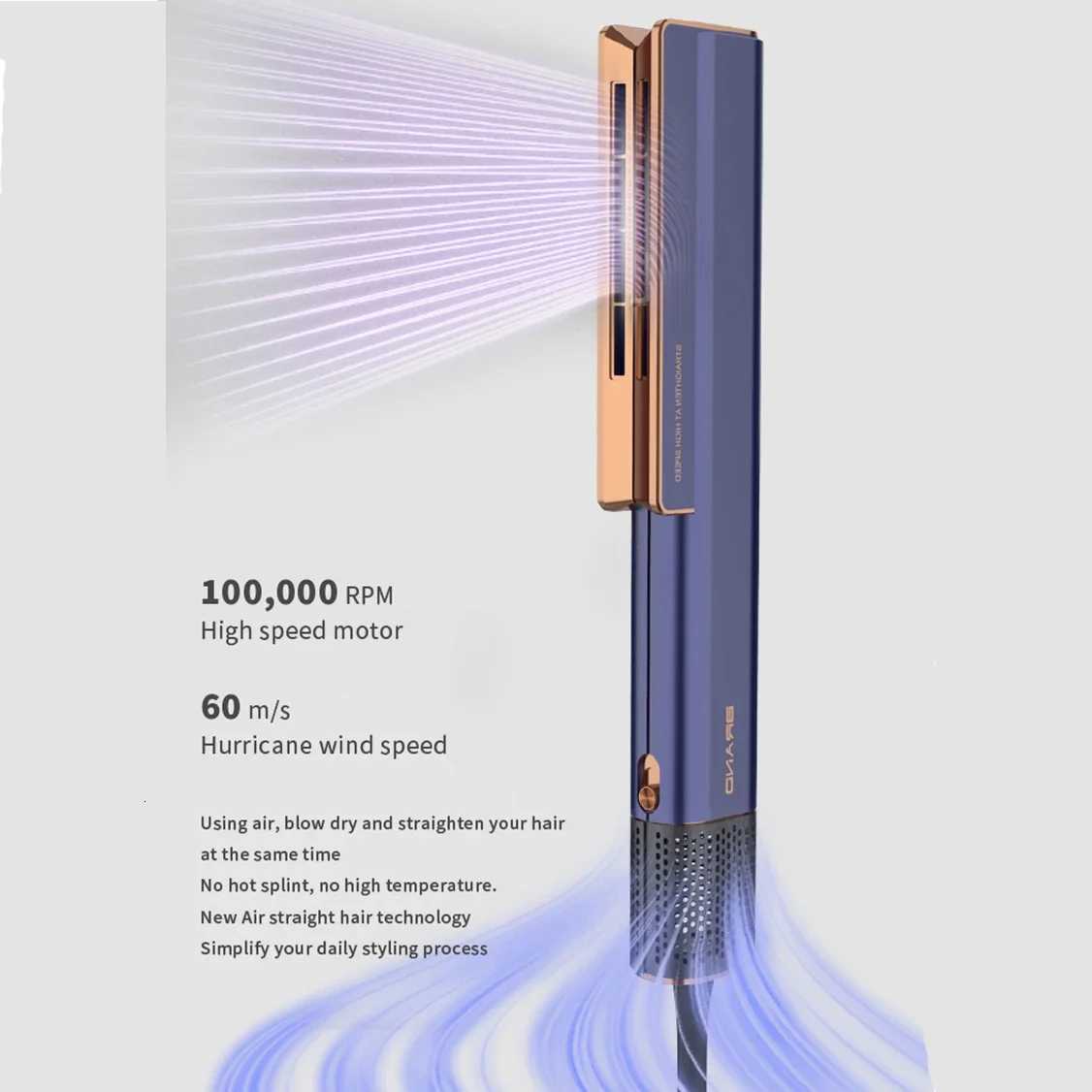 New Dust Style Hot Air Styler Wet to Dry Straightening Brushless High Speed BLDC Hair Straightener with Air W250814