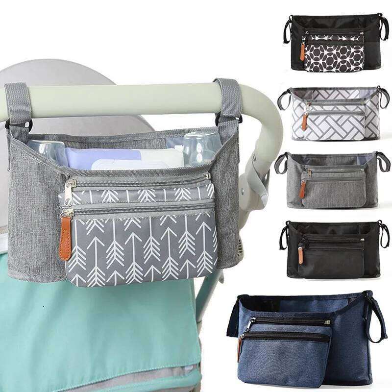 Storage Mommy Large Capacity Travel Hanging Bag Phone Bottle Holder Pram Diaper Bags Baby Stroller Accessories