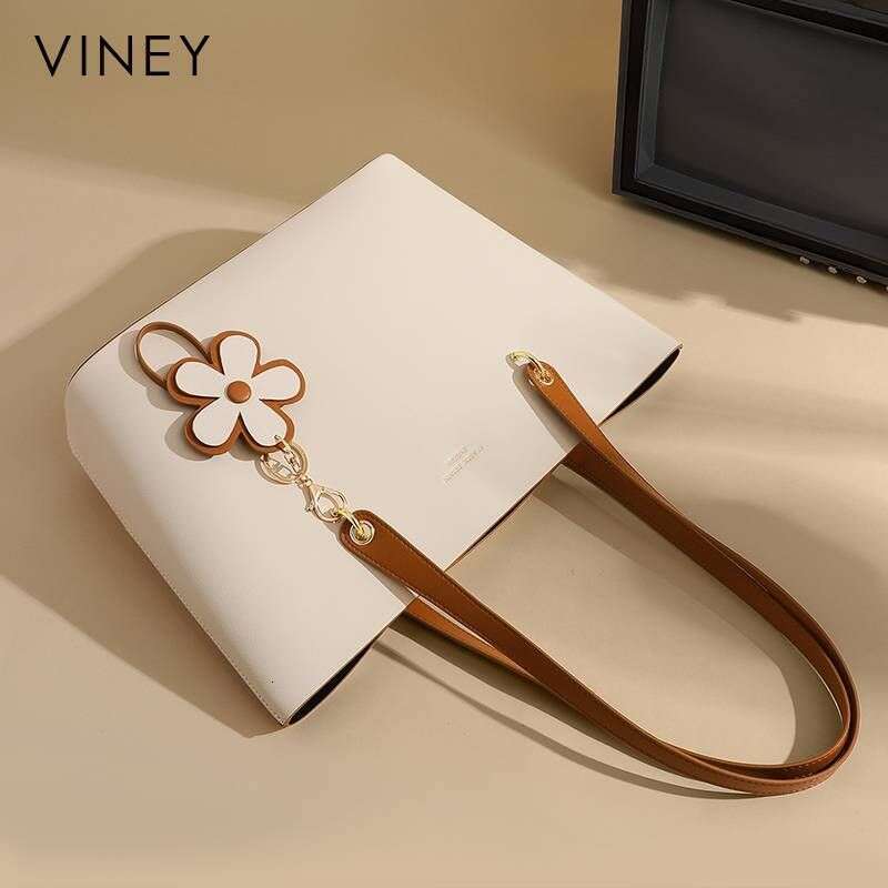 VINEY Summer New Women's Bags Commuter Genuine Leather Tote Bag Large Capacity Handbag