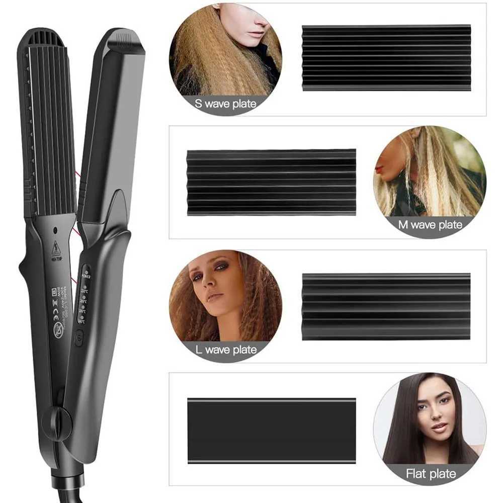 Multi Power Hair Straightener Has h Pairs of Interchangeable Plates and h Setting Temperatures Max 220 Corn Effect Styling Tool W250814