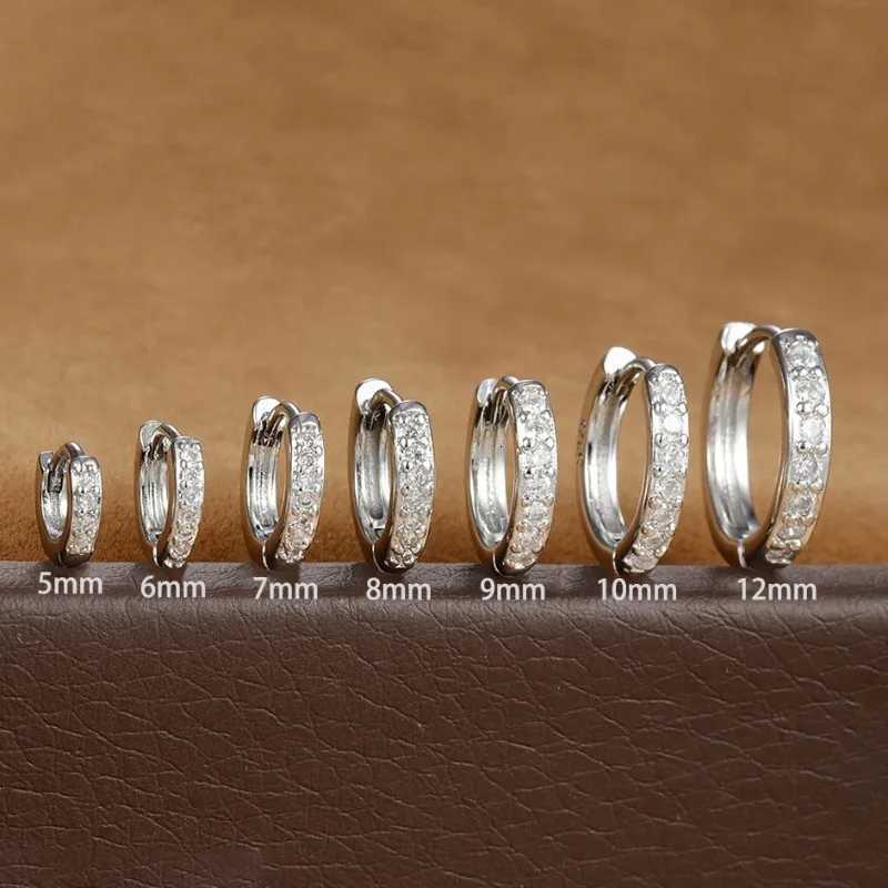 1Pair Stainless Steel Huggie Minimal Hoop Earrings Little Crystal Zirconia Thin Helix Tragus Cartilage Earrings Piercing Jewelry XJ250814