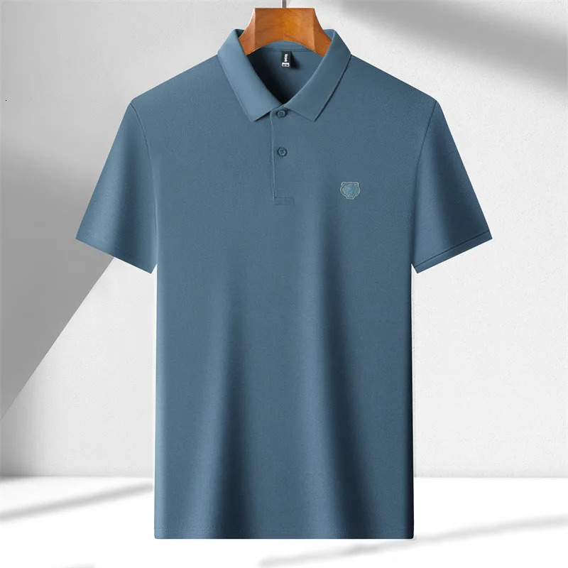 High end 100% cotton POLO shirt Mens summer fashion tiger head embroidery short sleeve T-shirt lapel half sleeve Paul shirt 250813