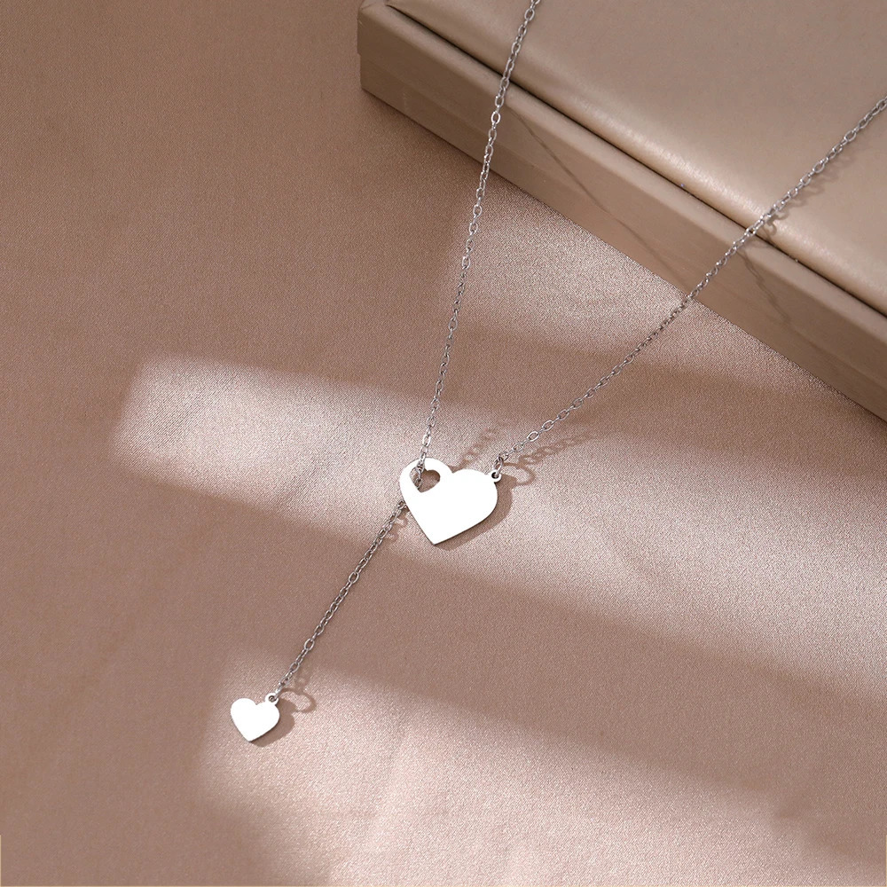 Stainless Steel Necklaces Sweet Heart Pendants Chains Charms Choker Fashion Necklace For Women Jewelry Wedding Party Girls Gifts 250811