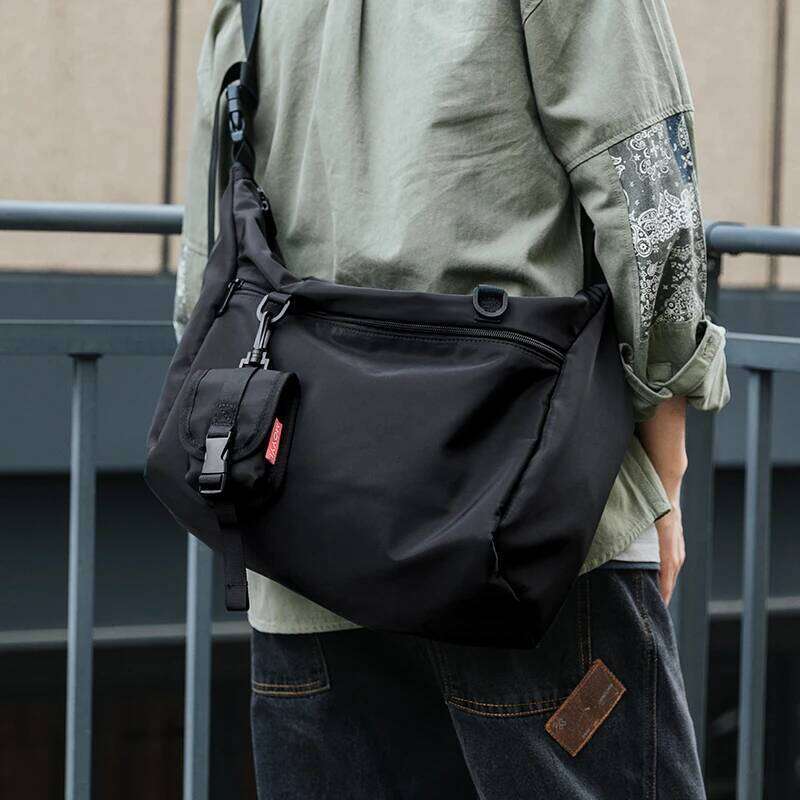Korean Style Men Messenger Bags Women Travel Casual Large Hobo Waterproof Nylon Laptop Crossbody Shoulder Bag