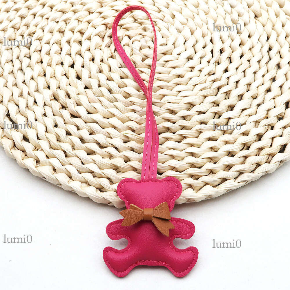 New Cute Little PU Leather Bag Pendant Creative Internet Celebrity Cotton-Filled Cartoon Bear Fashion Accessory