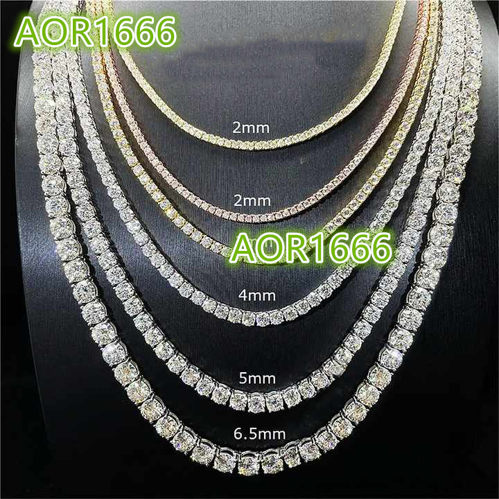 Iced Out Hip Hop D Color VVS 23456mm Moissanite Diamond Tennis Chain Necklace S925 Sterling Silver Men Women Tennis Link Chain
