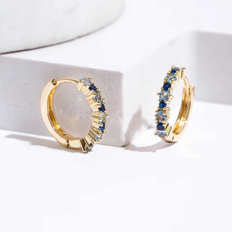Luxury Stainless Steel Colorful Zircon Hoop Earrings for Women Fashion Korean Huggie Earrings Wedding Jewelry Womens Earrings XJ250814