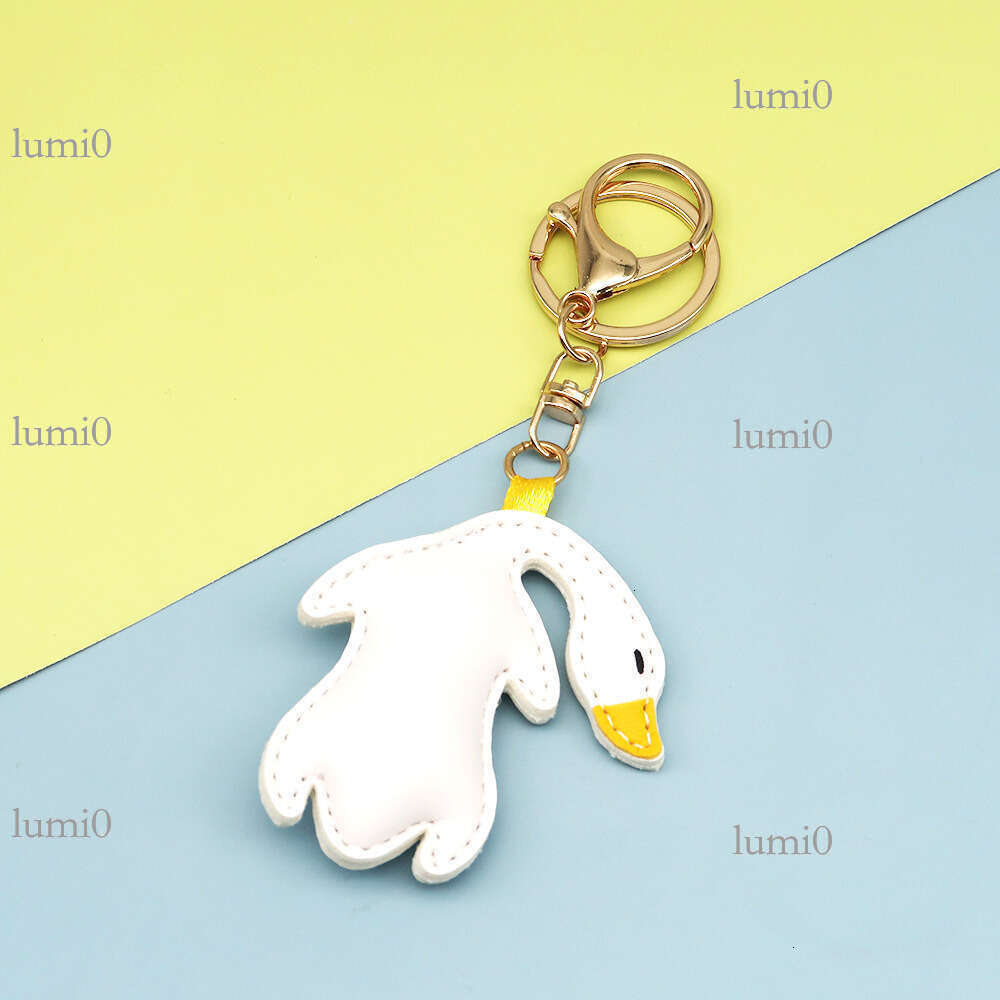 Creative Roast Leather Bag Cartoon Animal Duck Personalized Couple Car Keychain Pendant