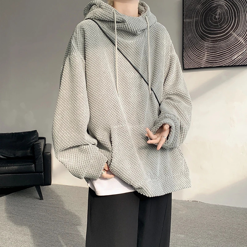 Harajuku Corduroy Hoodies Men High Quality Streetwear Loose Y2k Hip Hop Hooded Sweatshirts Couple Clothing Female Pullovers 250813