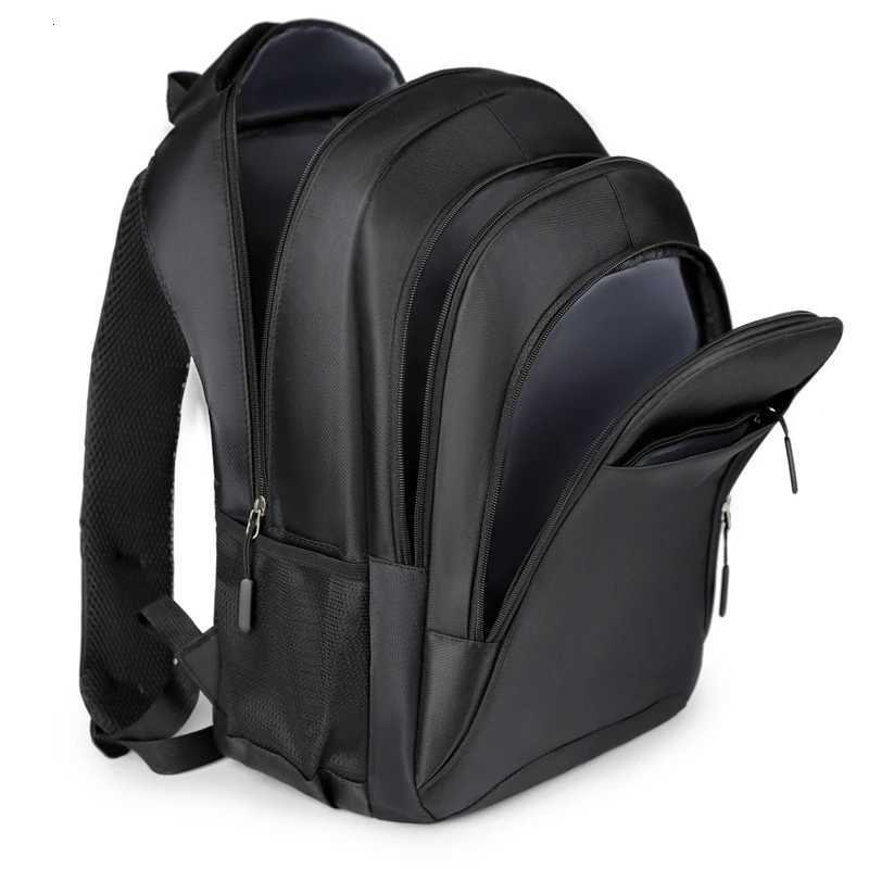 Large-capacity backpack - laptop backpack with padded shoulder straps and side pockets - black backpack XJ250814