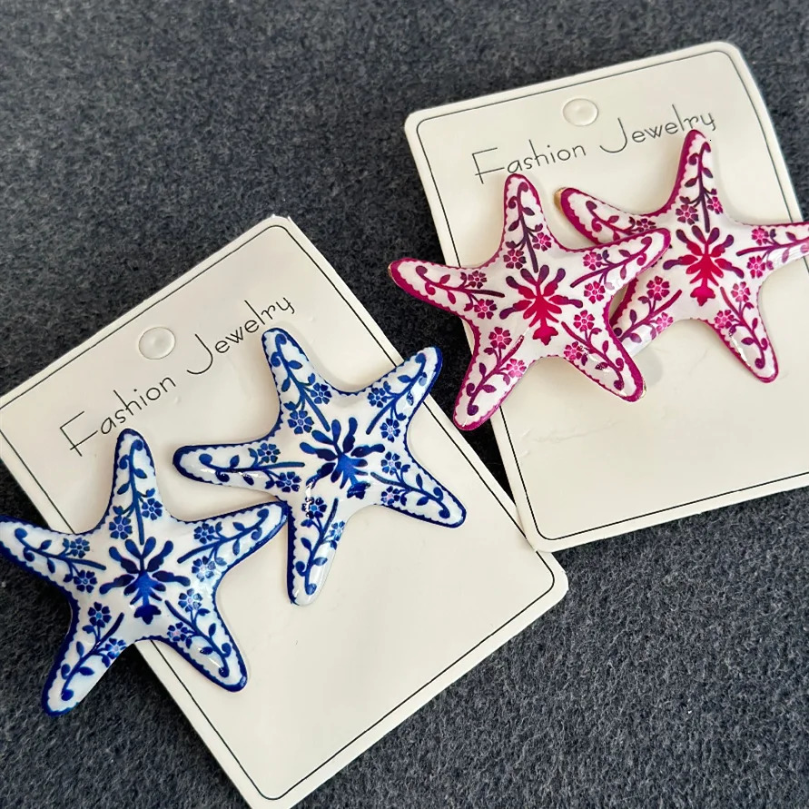 2025 Fashion Exaggeration Summer Marine starfish Earrings for Woman Holiday Party Bohemian Jewelry Accessories Gifts 250812