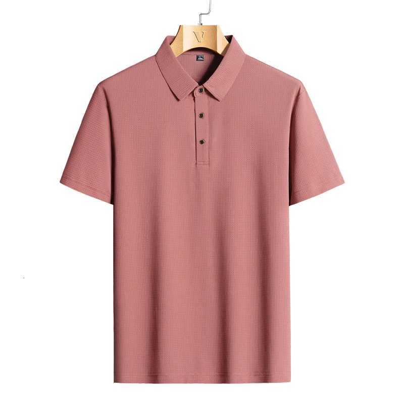 M-9XL Summer Polo Shirt Men New Breathable Mesh Ice Silk Quick-drying Short-sleeved T-shirt Elastic Sports Tops Men Clothing XJ250804