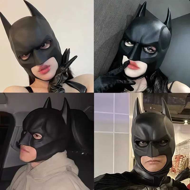 Batman Mask Headgear Latex Material Adult Halloween Cosplay Props Bruce Wayne Full Head Mask Masquerade Camouflage Party Costume Y250814