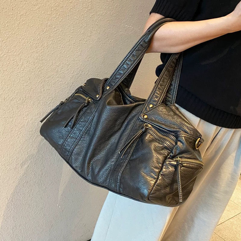 Designer Genuine Leather Soft Leather Vintage Elegant Single Shoulder Luxury Bag Crossbody Bag Tote Bag Niche Commuter Large Capacity Travel Single Sh