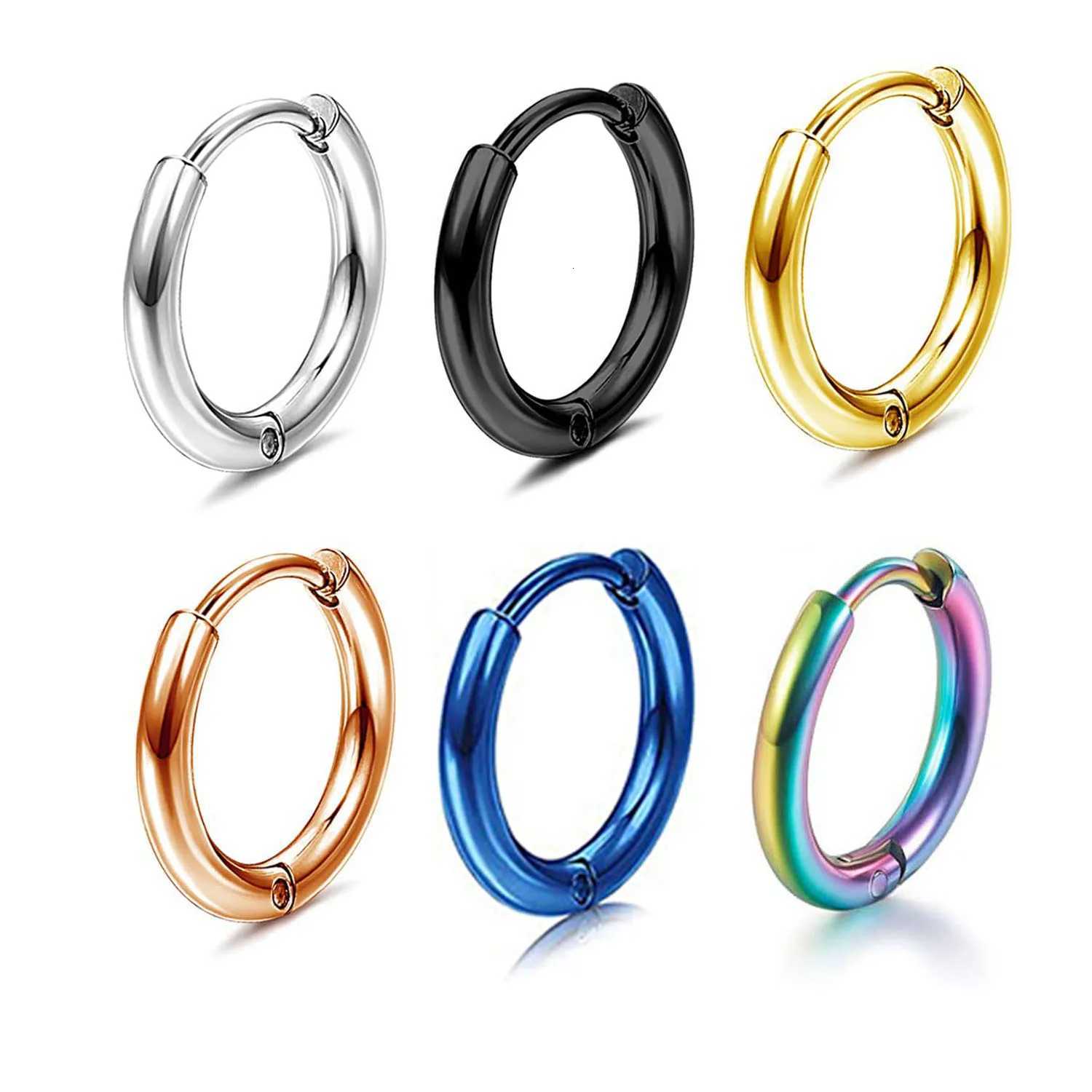 2-6pcs/lot Stainless Steel Simple Metal Circle Small Hoop Earrings For Women Girls Piercing Jewelry Geometric Round Helix Ear XJ250814