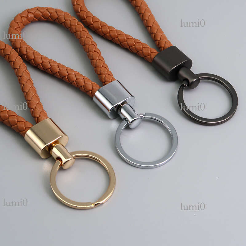 Handmade Woven High-Quality PU Leather Rope Car Keychain Pendant Bag Decoration Small Gift Personalized Lightweight