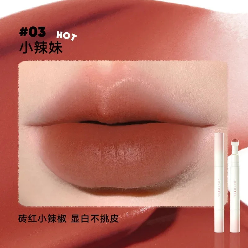 Judydoll Hydrating Non-sticky Lip Powder Cream Cushion Lipstick Matte Lip Stain White Lipsticks Light Lines Lip Clay Cosmetics 250812