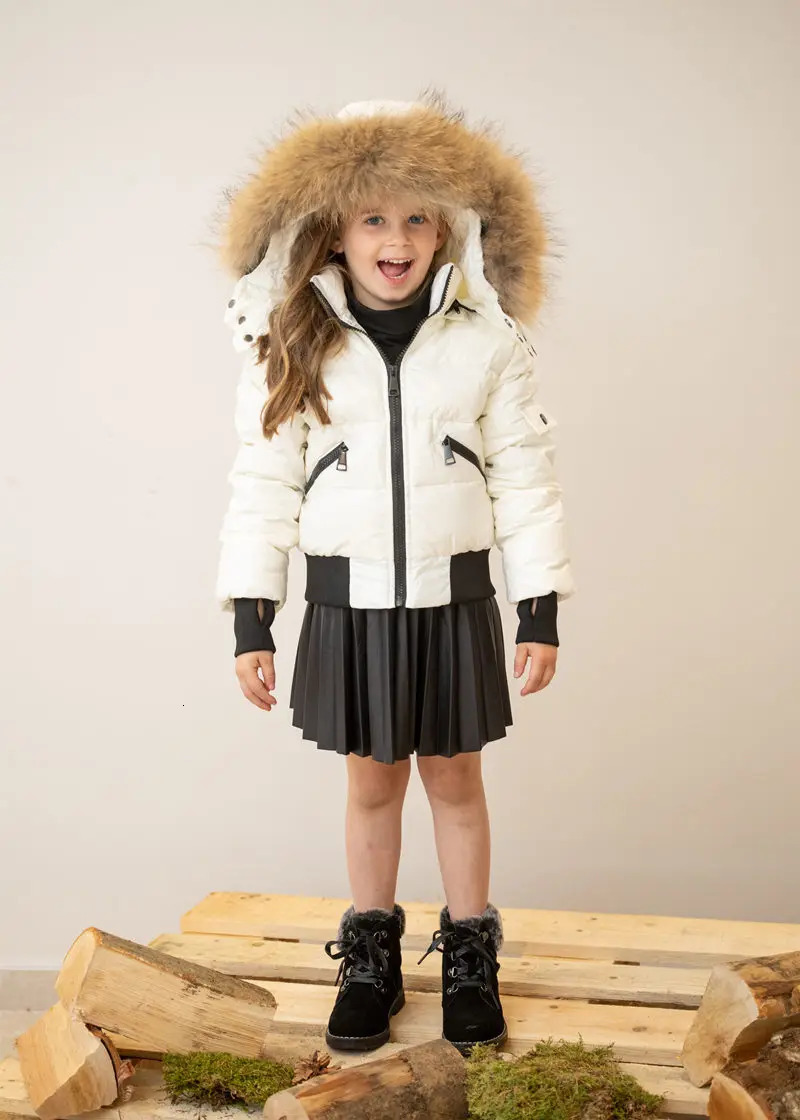 AS Winter kids Down Jackets bomber coats with nature fur 250813