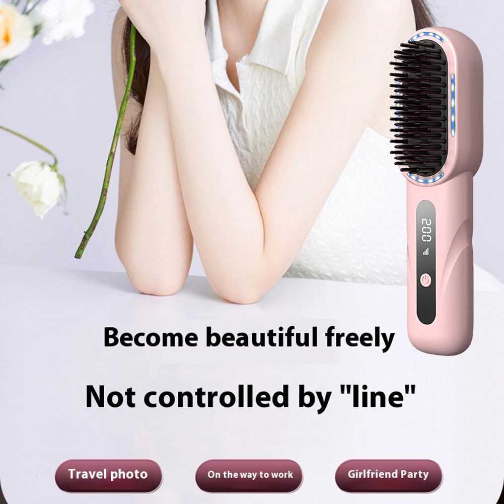 ionic Hair Straightener Brush Anti-Scalding Detangling Comb for Daily Use W250814