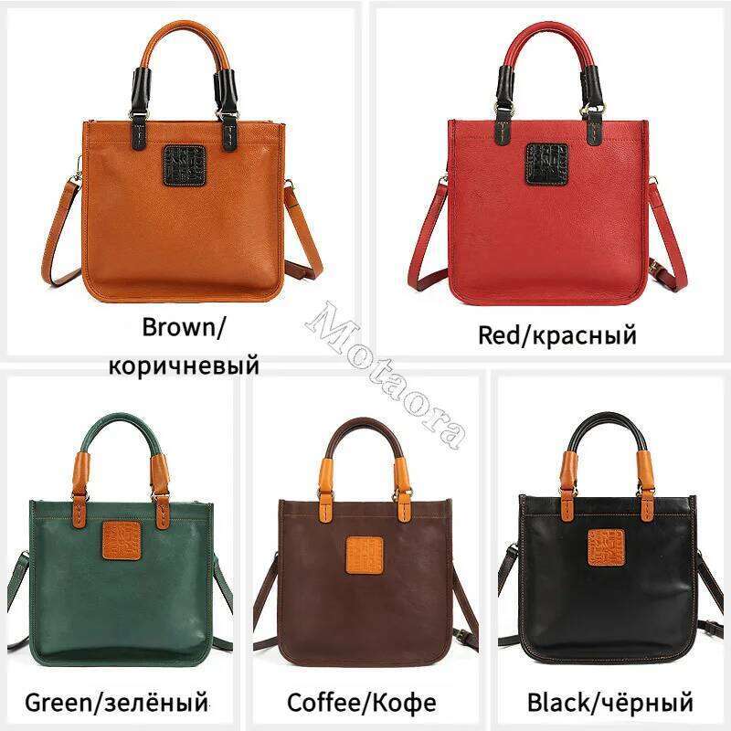MOTAORA Genuine Cowhide Leather Handbag Shoulder Crossbody Bag Top Handle Large Vintage Designer Purse for Women NEW bag