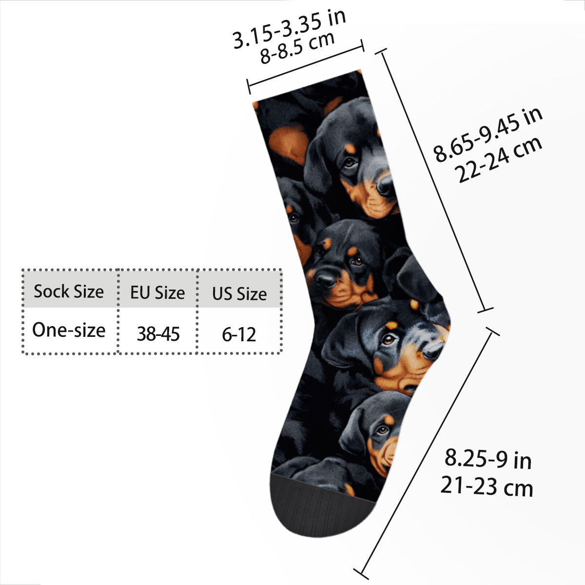 Cute Rottweiler Puppy Collage Unisex Tube Designer SocksC144