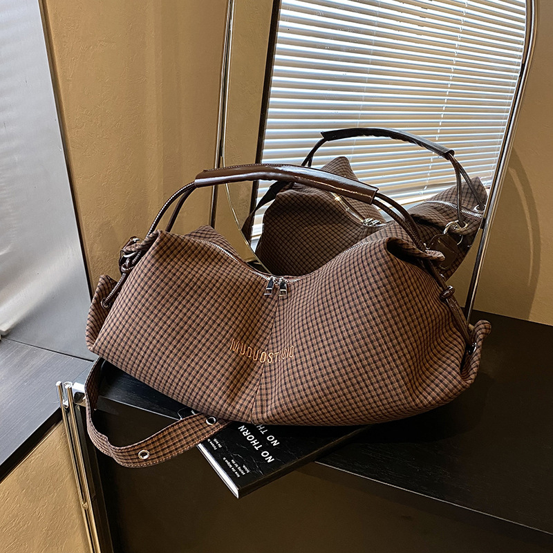 2025 New Women's Designer Handbag, Casual Checkered Small Boat Bag Multifunctional Commuting Single Shoulder Women's Handbag Outdoor Vacatio