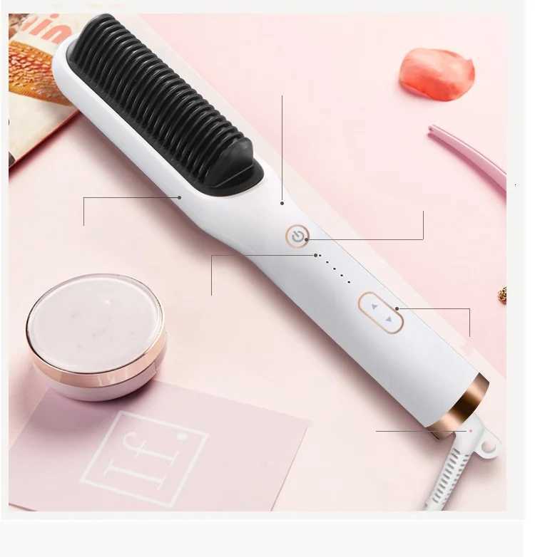 Hair Straightening Brush Straightener Flat Iron Straight Styler Professional Curling Iron Hair Curler Comb Hot Heating Comb Hair W250814