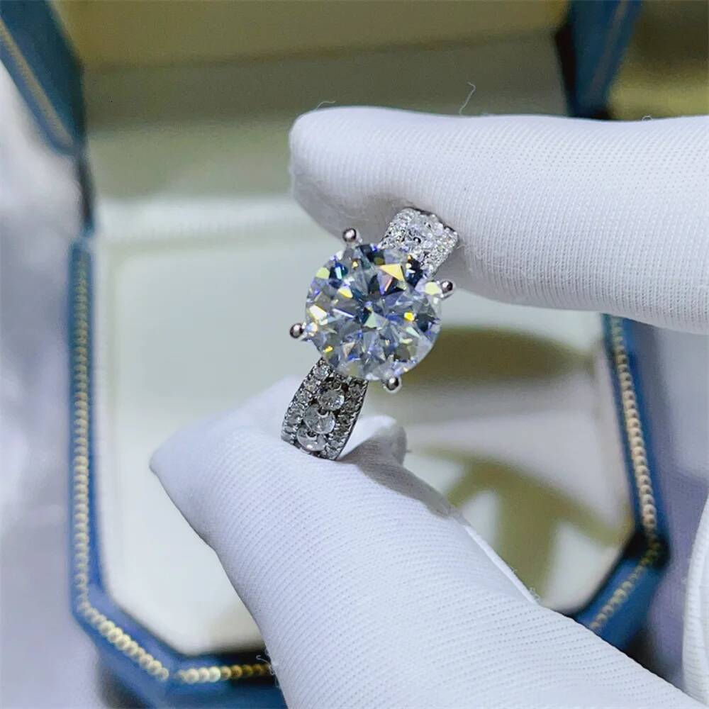 NKHOG 3CT Real Moissanite Rings For Women Men 925 Sterling Silver Wedding Engagement Band Plated No Fade D VVS1 Fine Jewelry GRA