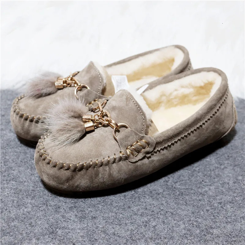 Flats Female Casual Footwear Shoes Women 100% Natural Fur Shoes Moccasins Loafers Soft Genuine Pig Boots Leisure 250809
