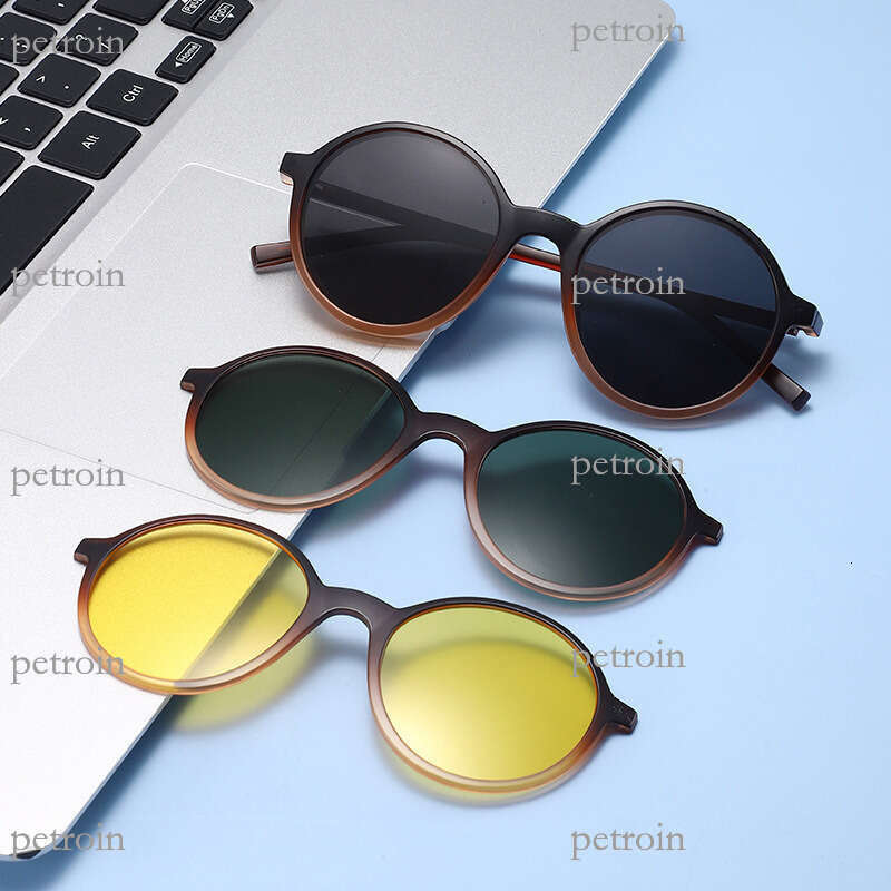 New Round Frame TR90 Blue Light Blocking Polarized Sun Protection Trendy Sunglasses