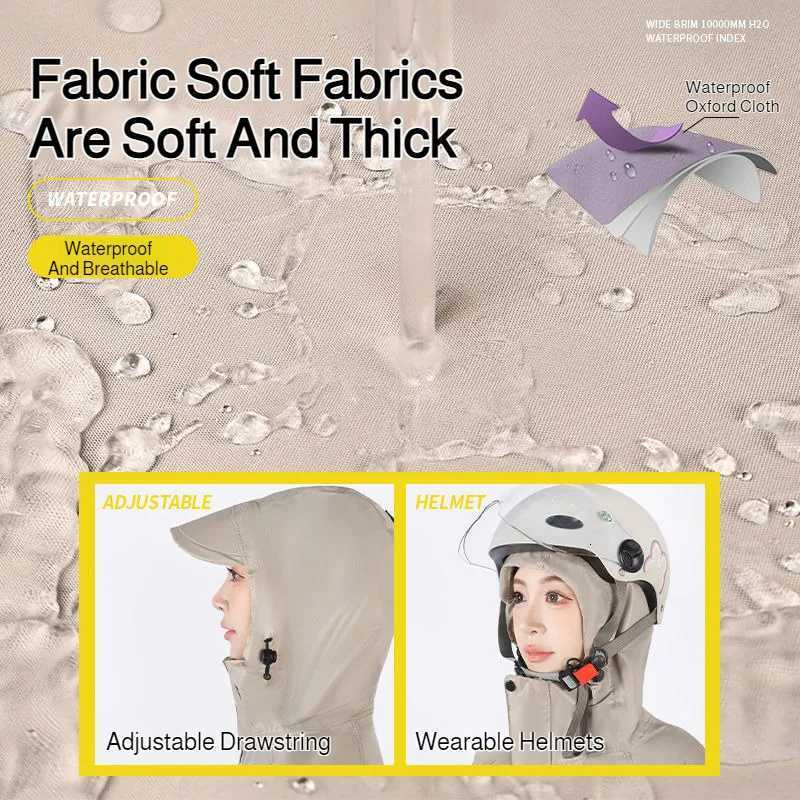 Motorcycle Battery Car Lengthened Thickened Full Body Rain Poncho Waterproof and Breathable Hooded Raincoat Y250814