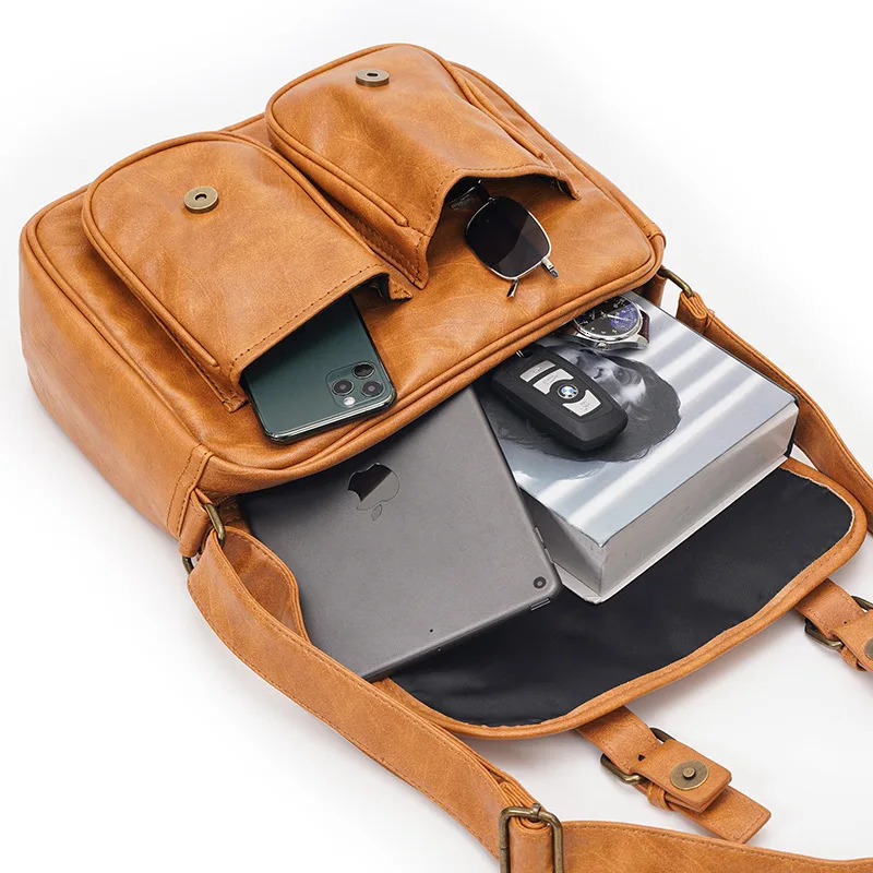 Fashion Japan Style Mens Messenger Bag Soft PU Leather Crossbody Messenger Bag Men Satchels Crossbody Bag Mens Shoulder Bags 250809