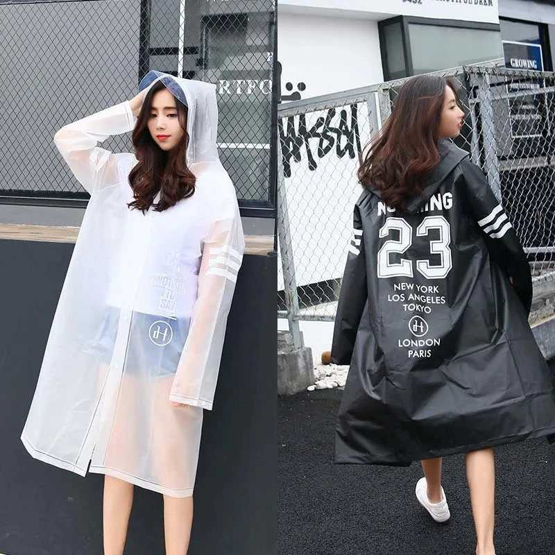 Couple Raincoat Fashion Couple Raincoat EVA Mens and Womens Raincoat Transparent Mountaineering and Fishing Accessories Y250814