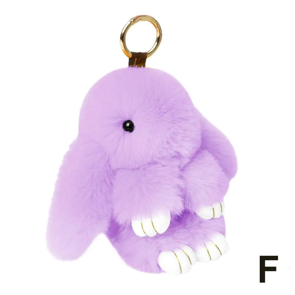 Cute Long Ear Bunny Keychain Real Mink Fur Rabbit Doll Charm Toys Ornament Keyring Jewelry Pompom Pendant Gifts Handbag Plu C9M0 250811