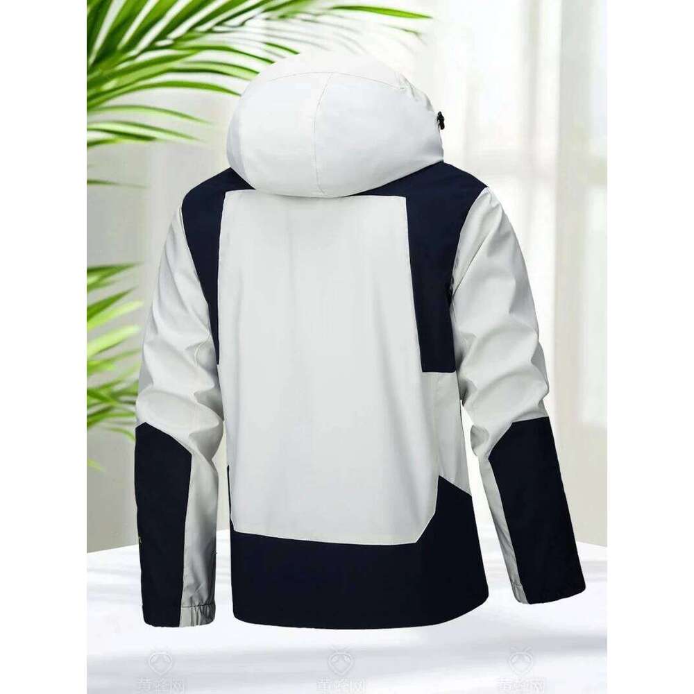 Waterproof Men Outdoor Softshell Zip Up Hooded Jacket Windbreaker Hiking Camping Lightweight Spring Autumn Coats