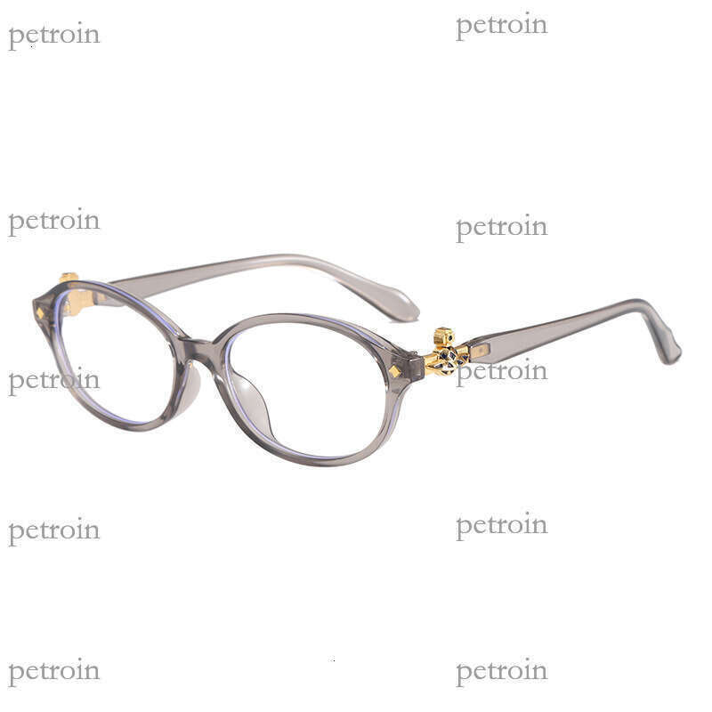 Frame Sunglasses for Women, High-End Crown Sunglasses, Small Saturn Nerd Blue Light Blocking Frame, Non-Prescription Glasses