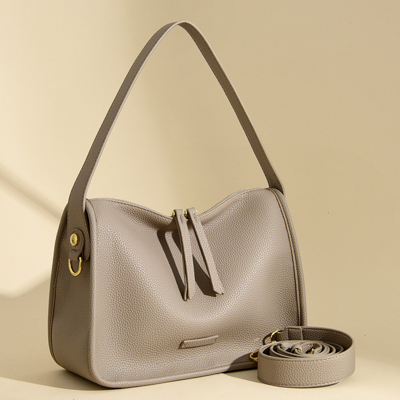 Autumn New Women's Shoulder Bag Women's Pillow Bag Women's Armpit Bag Lychee Patterned Autumn New Designer Bag New Genuine Leather Wome