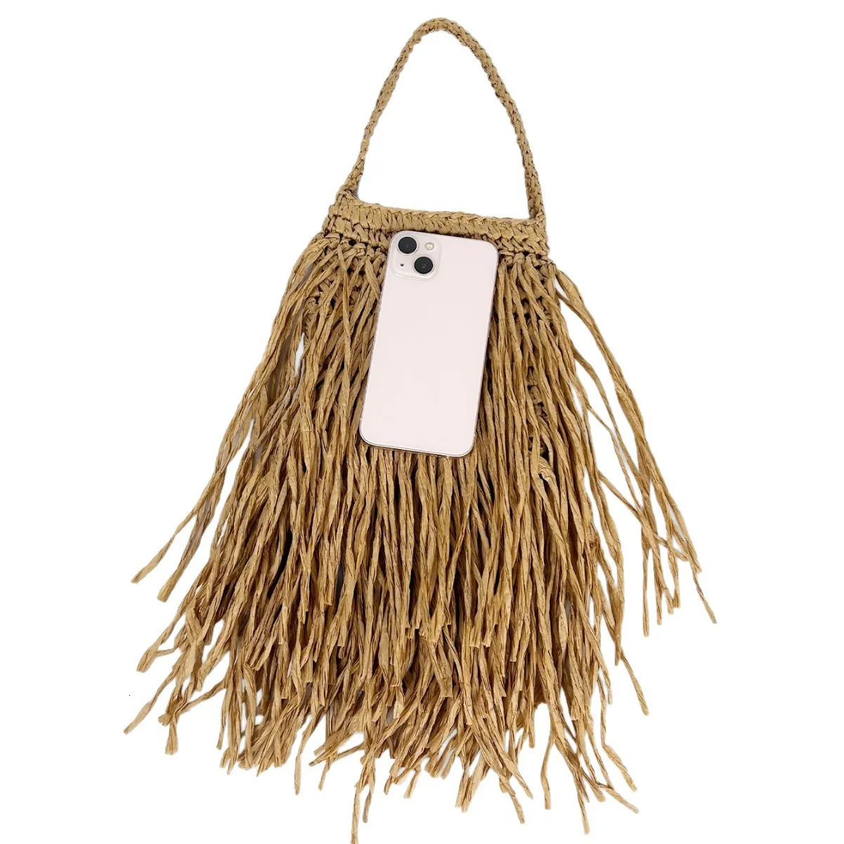 Casual Tassel Woven Women Shoulder Bags Handmade Fringe Lady Handbags Summer Beach Tote Bag Shopper Purse for Vacation 250809