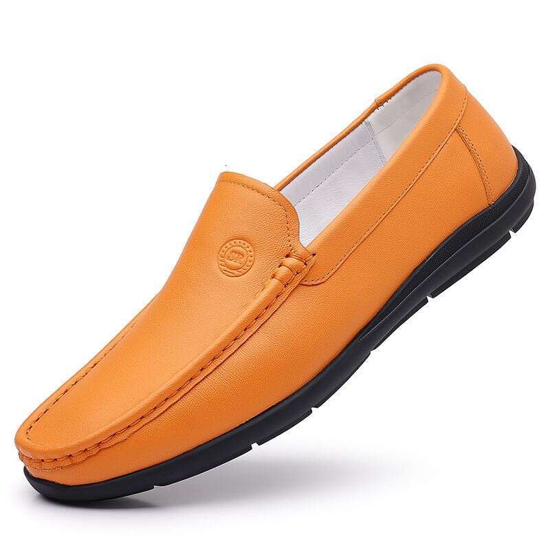 One Foot Korean Version Genuine Breathable Soft Sole British Fashion Casual Bean Le Fu Men's Leather Shoes