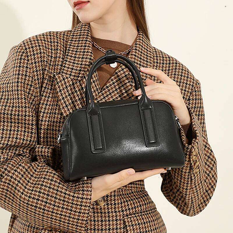 Burminsa Vintage Genuine Leather Pillow Small Shoulder Bags For Women 2025 Designer Crossbody Purses Tote Ladies Handbags 250815
