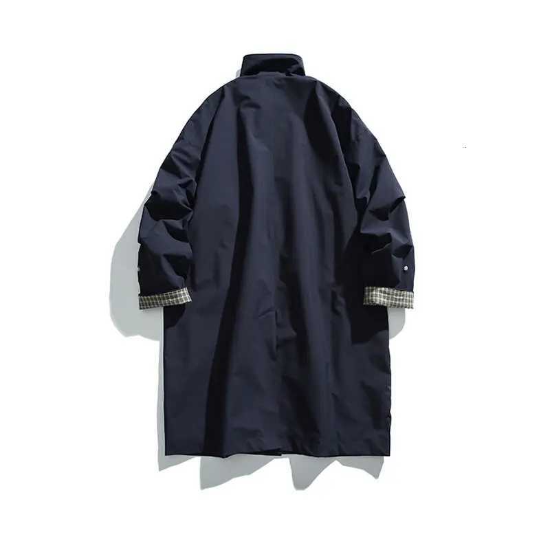 Men Coat Japanese Korean Streetwear Fashion Loose Casual Vintage Long Trench Jacket Men Trenchcoat Outerwear W250815