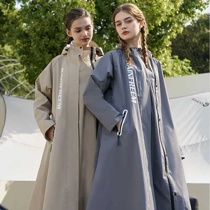 New Fashion Long Windbreaker Type Raincoat Multif Double Placket Waterproof Rain Poncho Outdoor Hiking Riding Couple Rainsuit Y250814