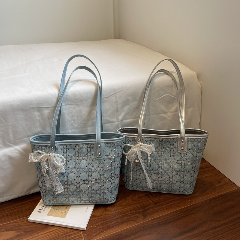 Women's Fashion Hot Diamond Bucket Bag Free Shipping Designer Luxury New Heavy Industry High Temperament Handbag Fashion Single Shoulder Crossbod